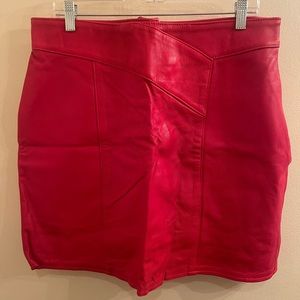 Cevys Red Leather plus size mini skirt sz 18 20
